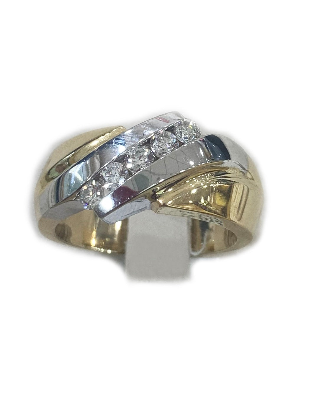 14k 2 Tone Mens Diamond Ring