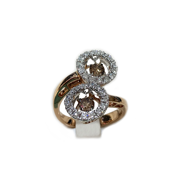 14k Rose Gold Brown Diamond Ring