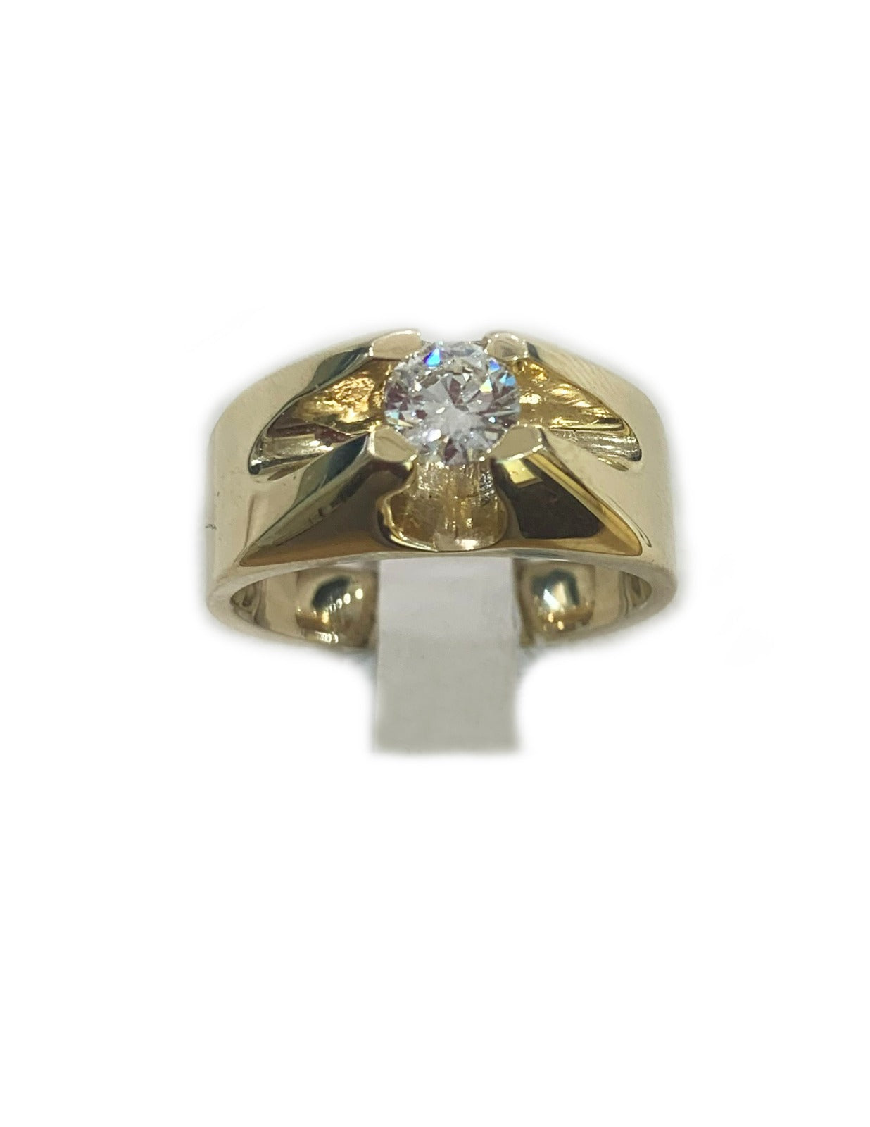 14k Yellow Gold Mens Diamond Ring
