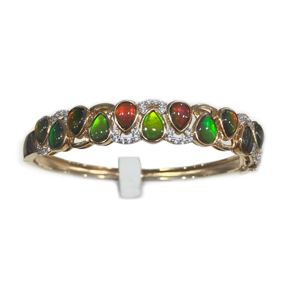 Sterling Silver Ammolite Bangle