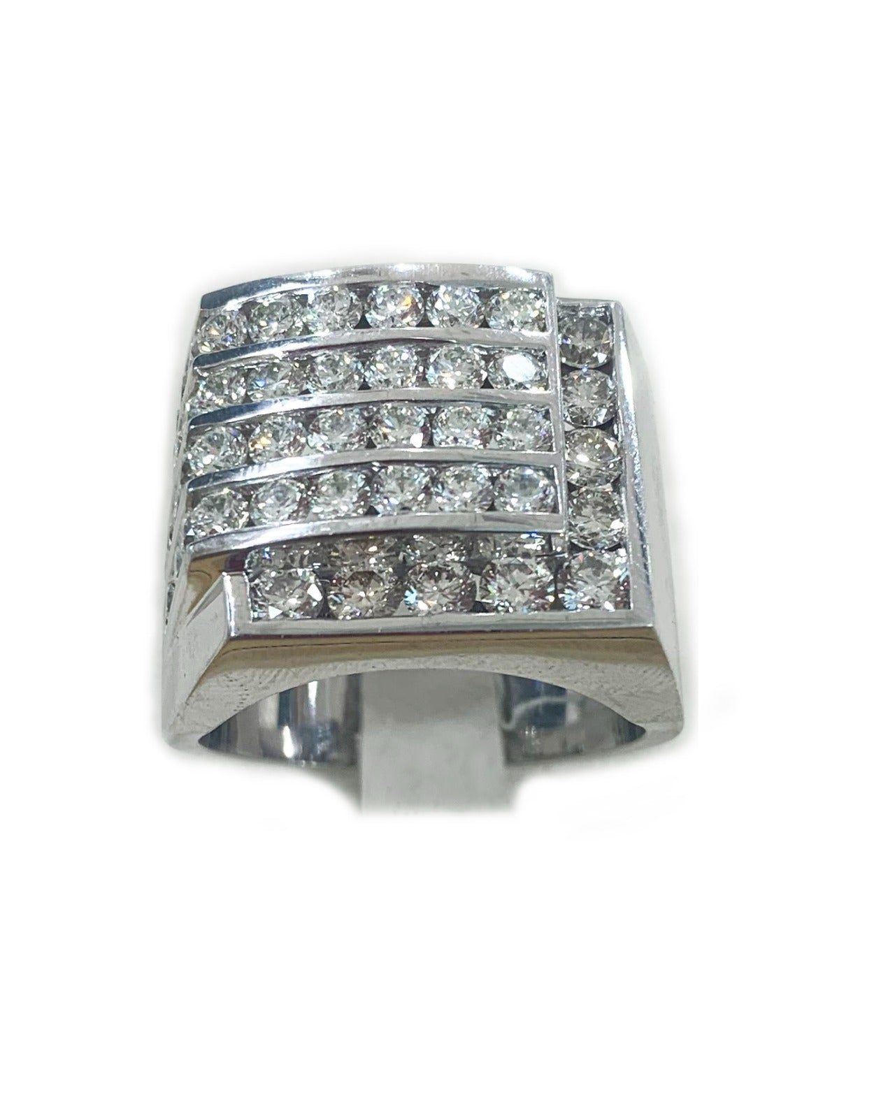 14k White Gold Mens Diamond Ring
