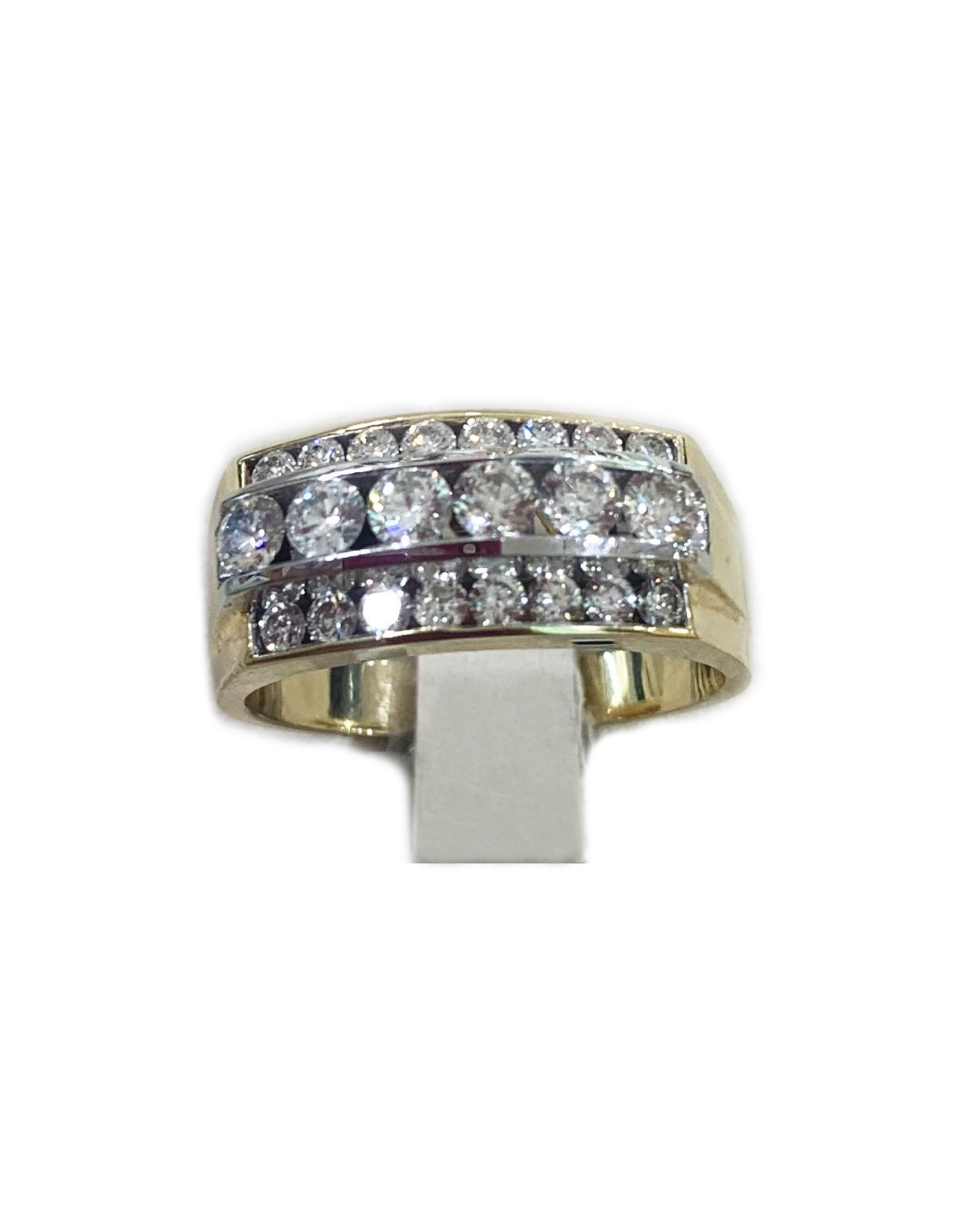 14k 2 Tone Mens Diamond Ring