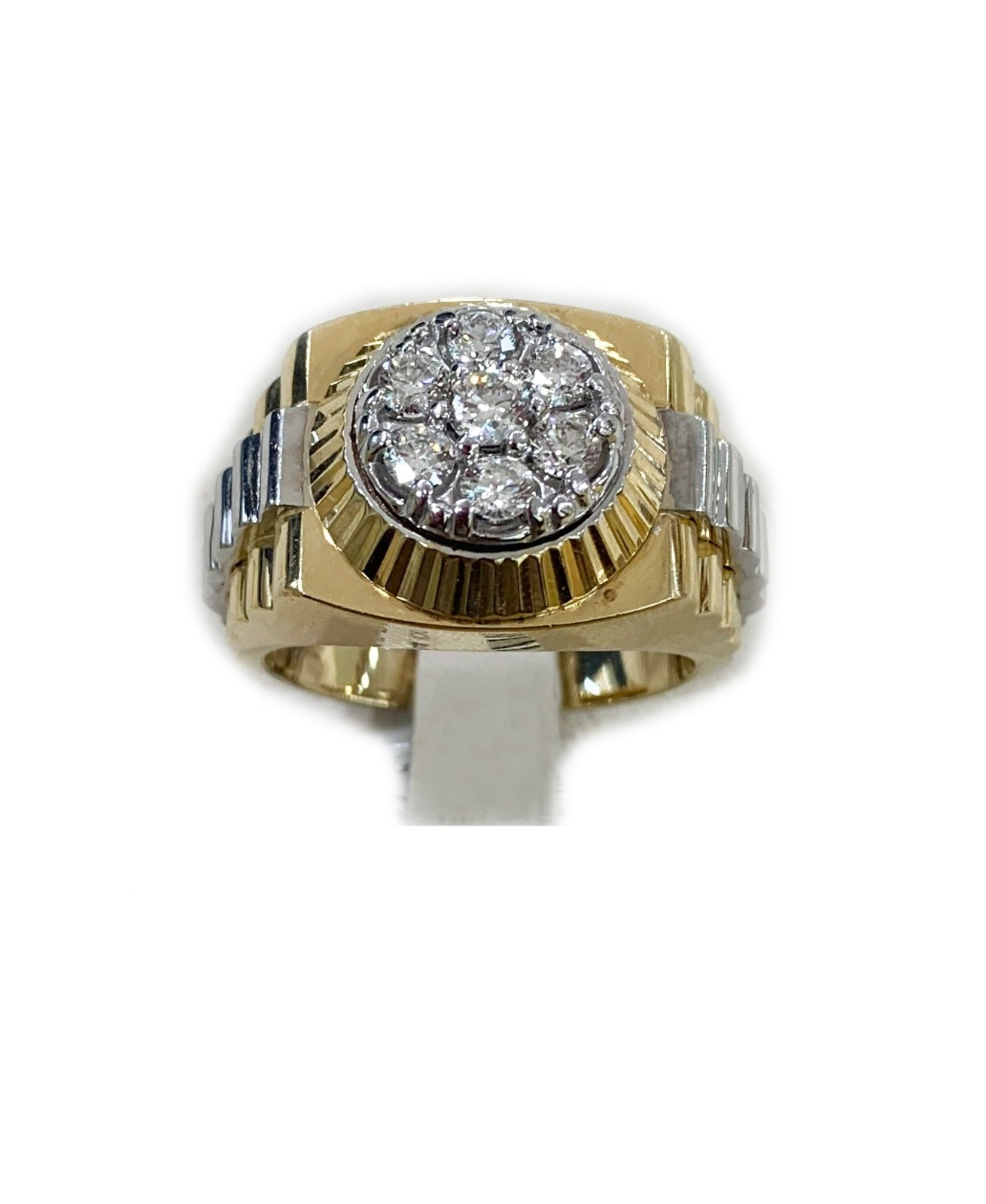 14k 2 Tone Mens Diamond Ring