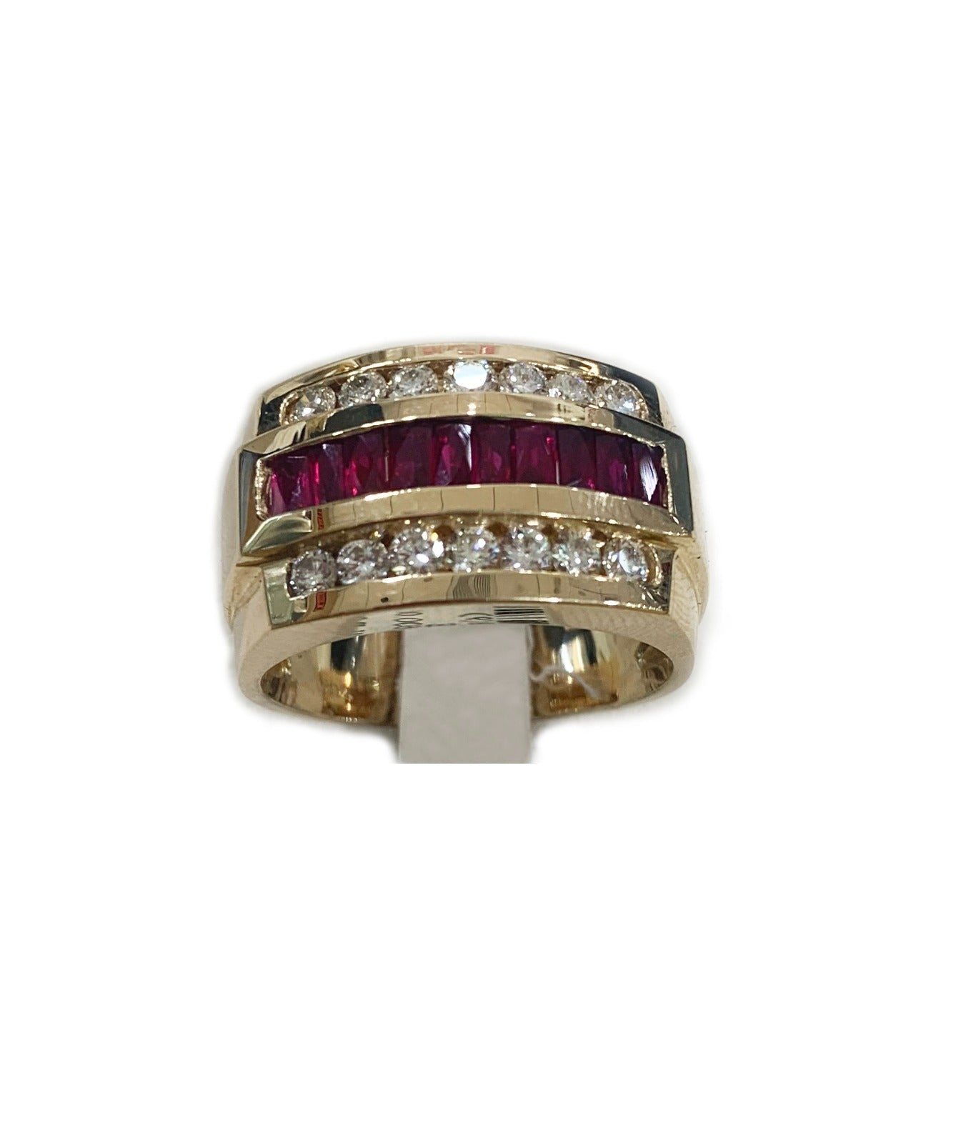 14k Yellow Gold Mens Ruby Ring