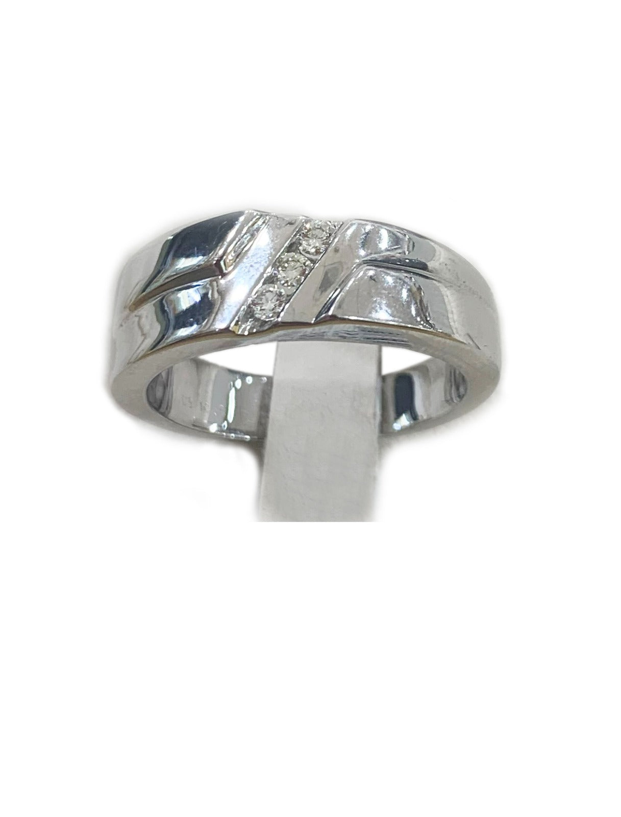 14k White Gold Mens Diamond Ring