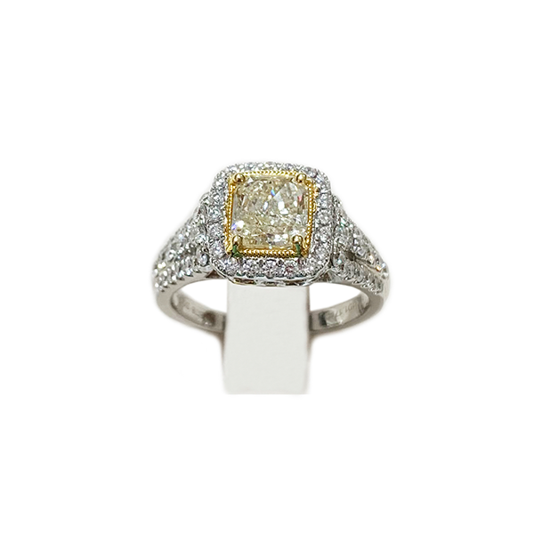 18k Two Tone Yellow Diamond Ring