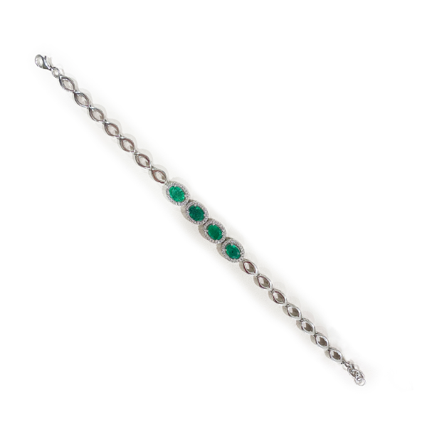 Sterling Silver Emerald Bracelet