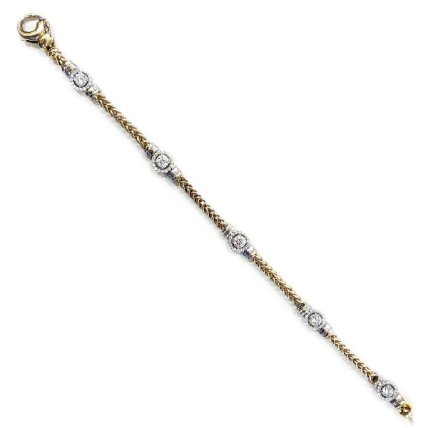 14k Two Tone Diamond Bracelet