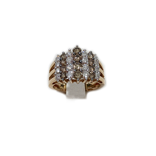 14k Rose Gold Brown Diamond Ring
