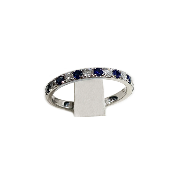 14k White Gold Sapphire Band