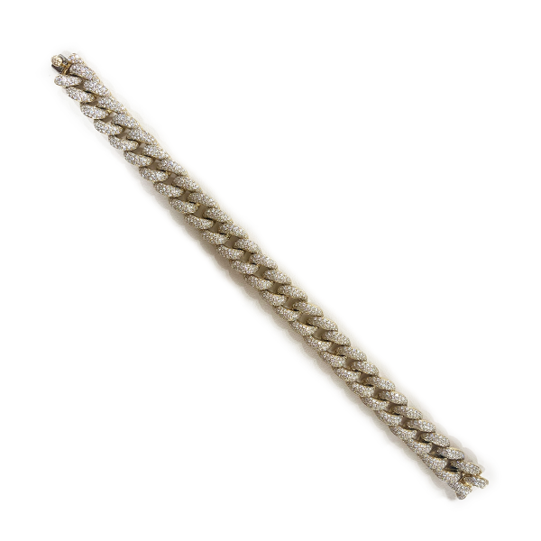 14k Yellow Gold Mens Diamond Bracelet