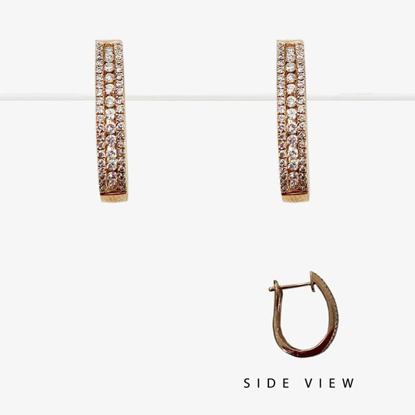 14k Rose Gold Diamond Earrings