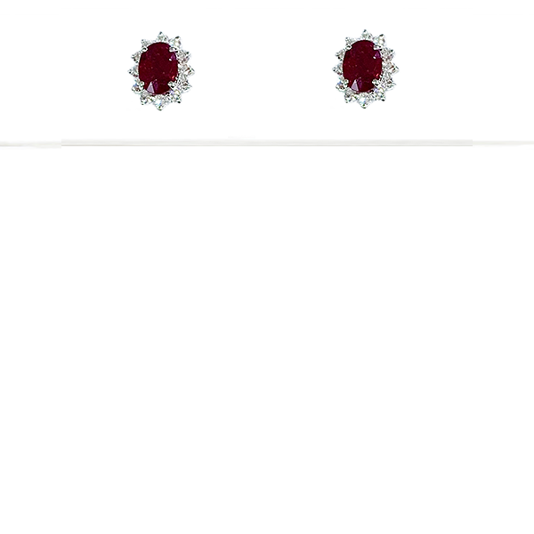 14k White Gold Ruby Earrings