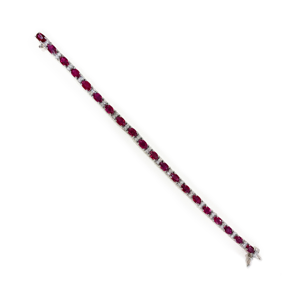 14k White Gold Ruby Bracelet