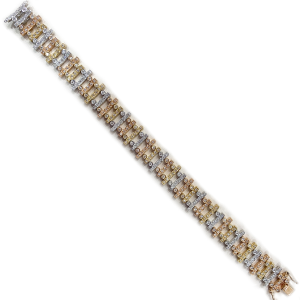 14k Tri Tone Diamond Bracelet