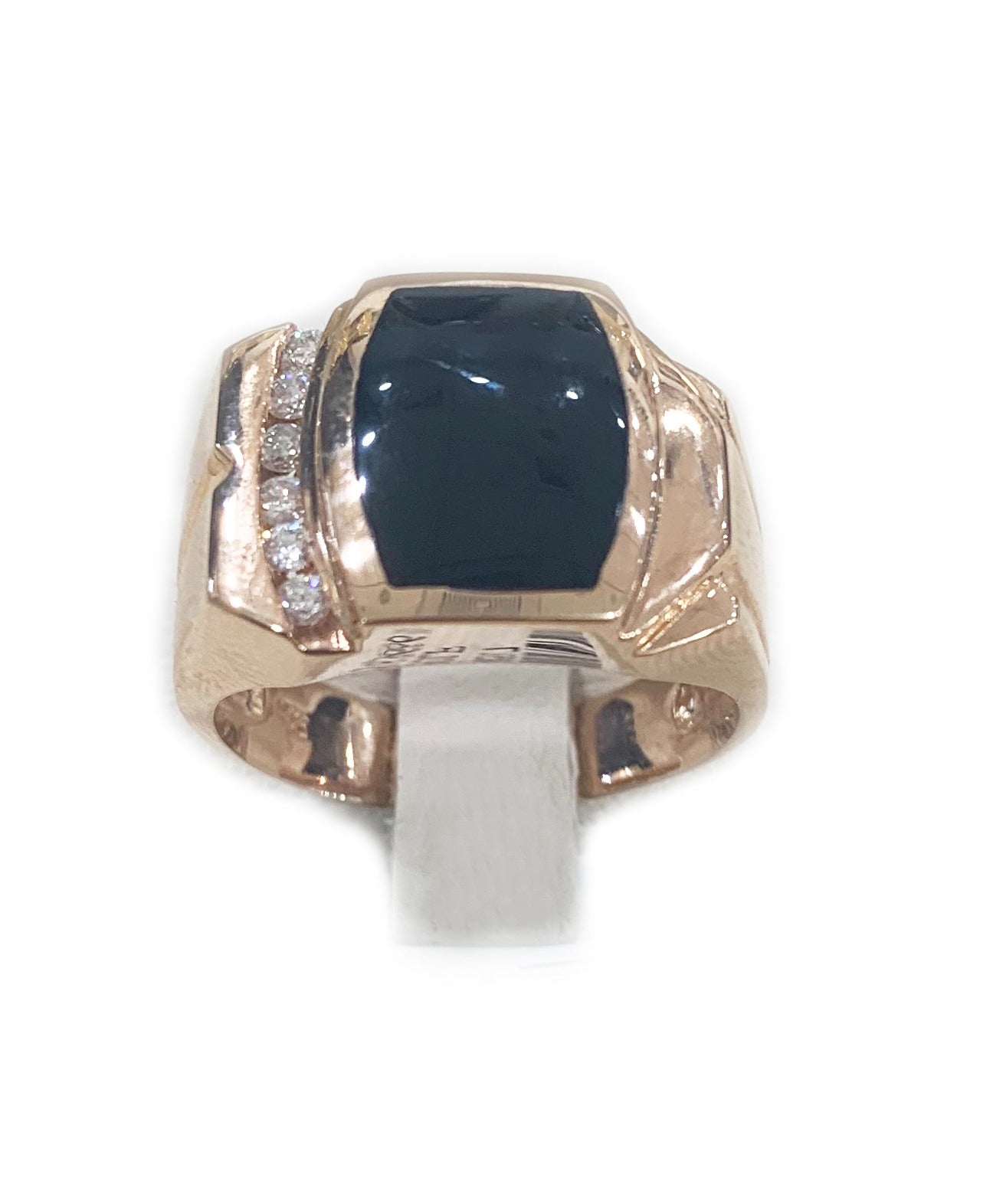 14k Rose Gold Mens Onyx Ring