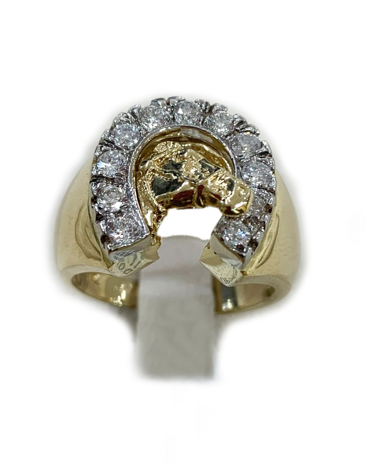 14k Yellow Gold Mens Diamond Ring