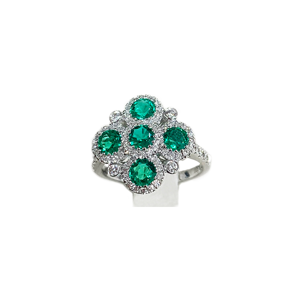 14k White Gold Emerald Ring