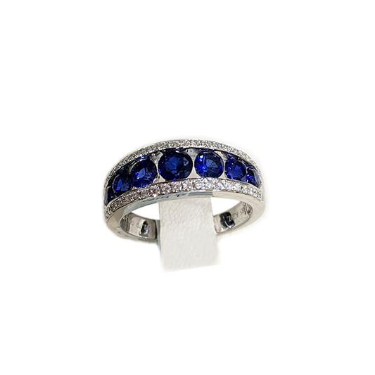 14k White Gold Sapphire Band