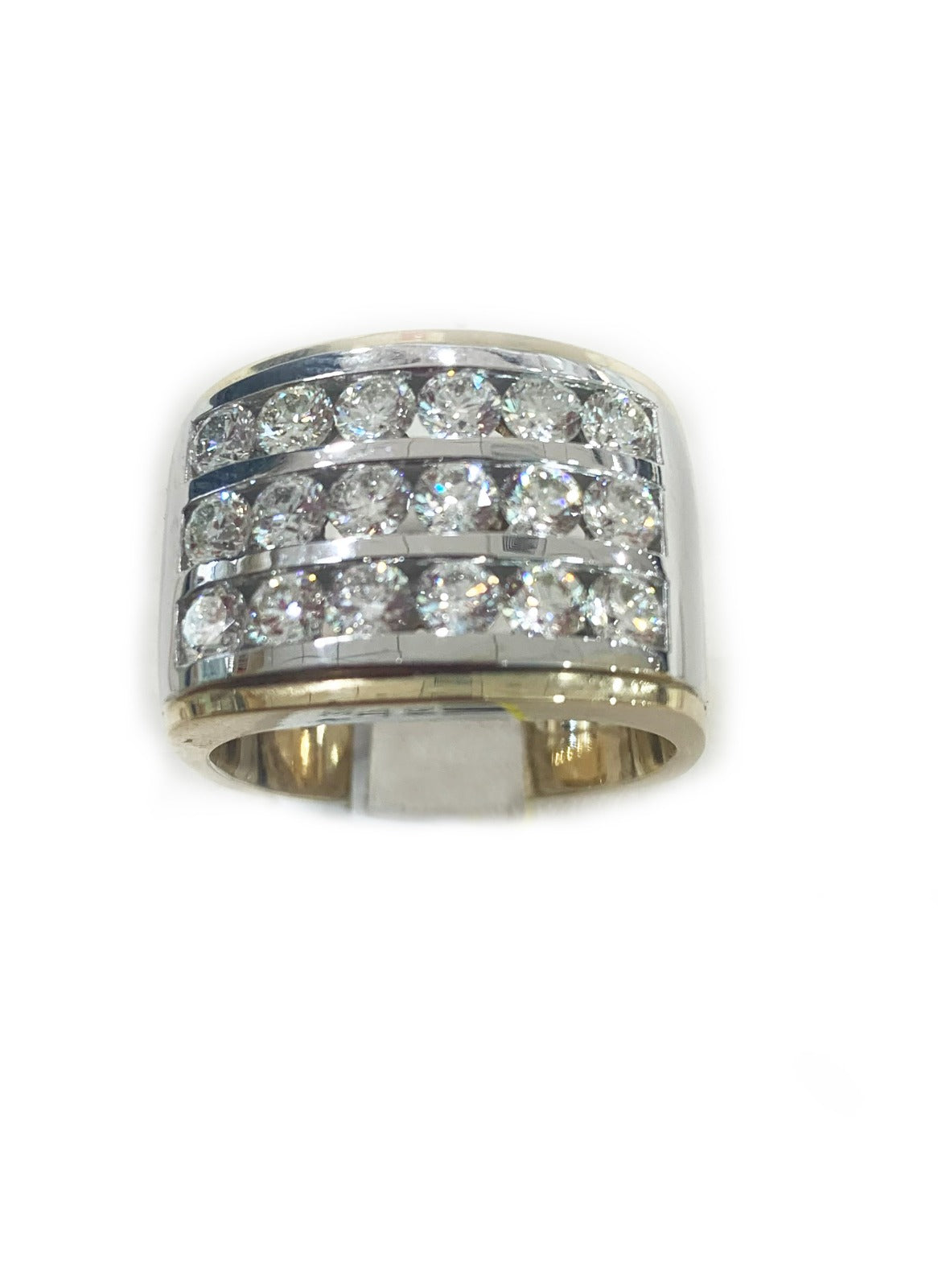 14k 2 Tone Mens Diamond Ring