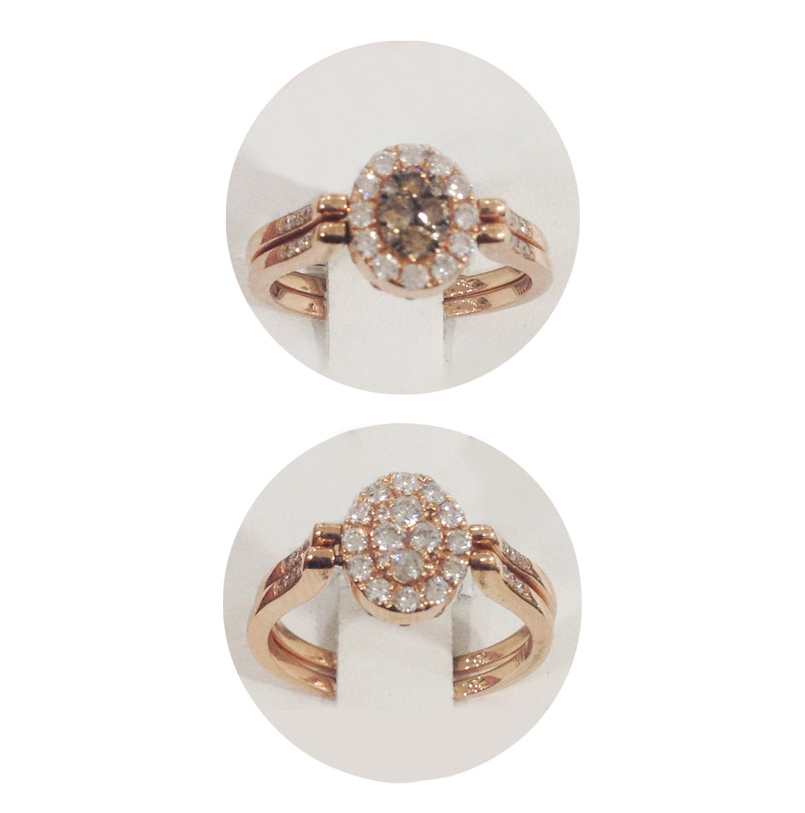 Chocolate & White Diamond Reversible Ring