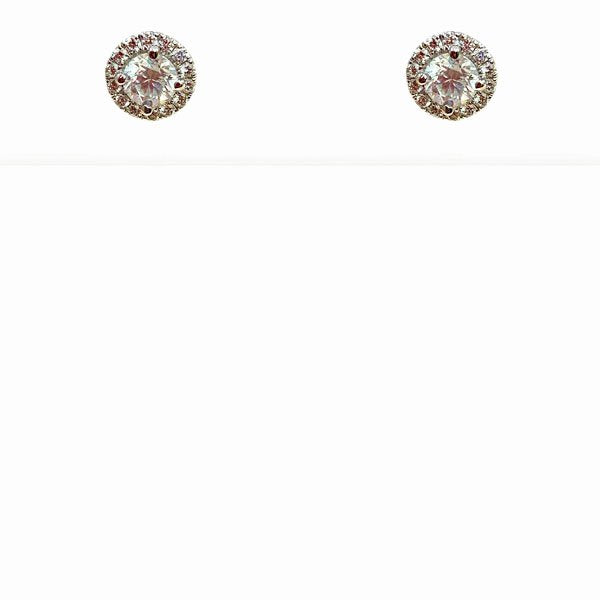 14k White Gold Diamond Earrings
