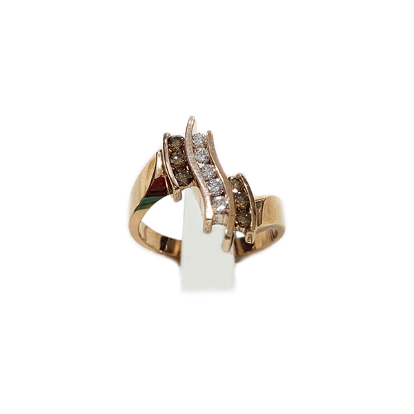 14k Rose Gold Brown Diamond Ring