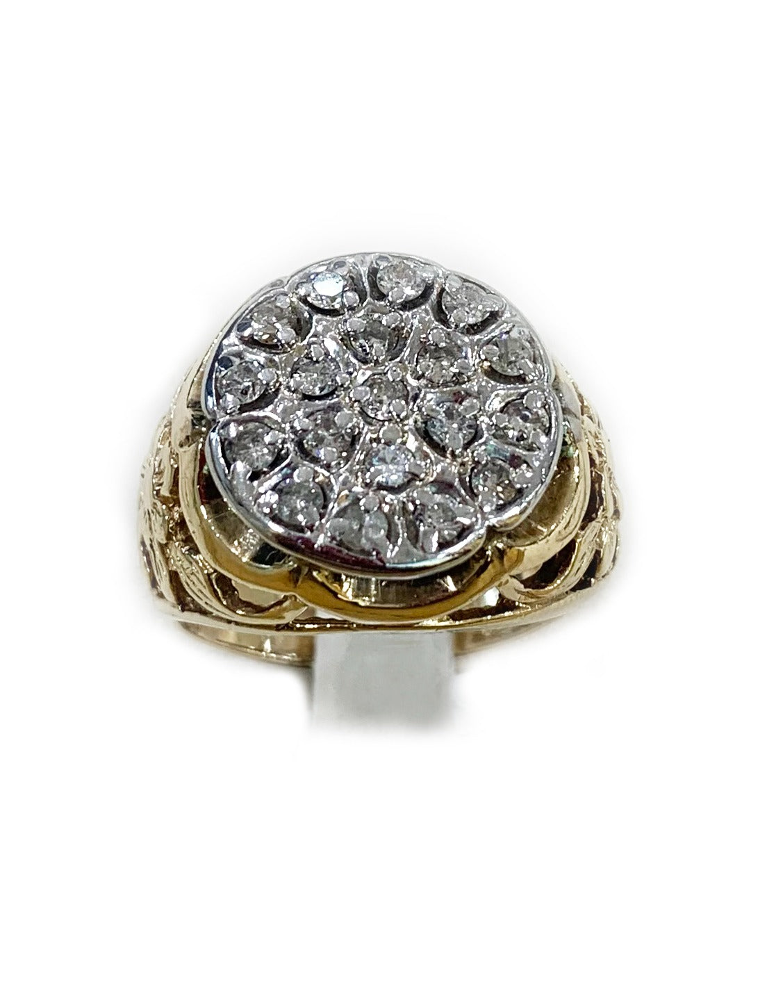 14k Yellow Gold Mens Diamond Ring