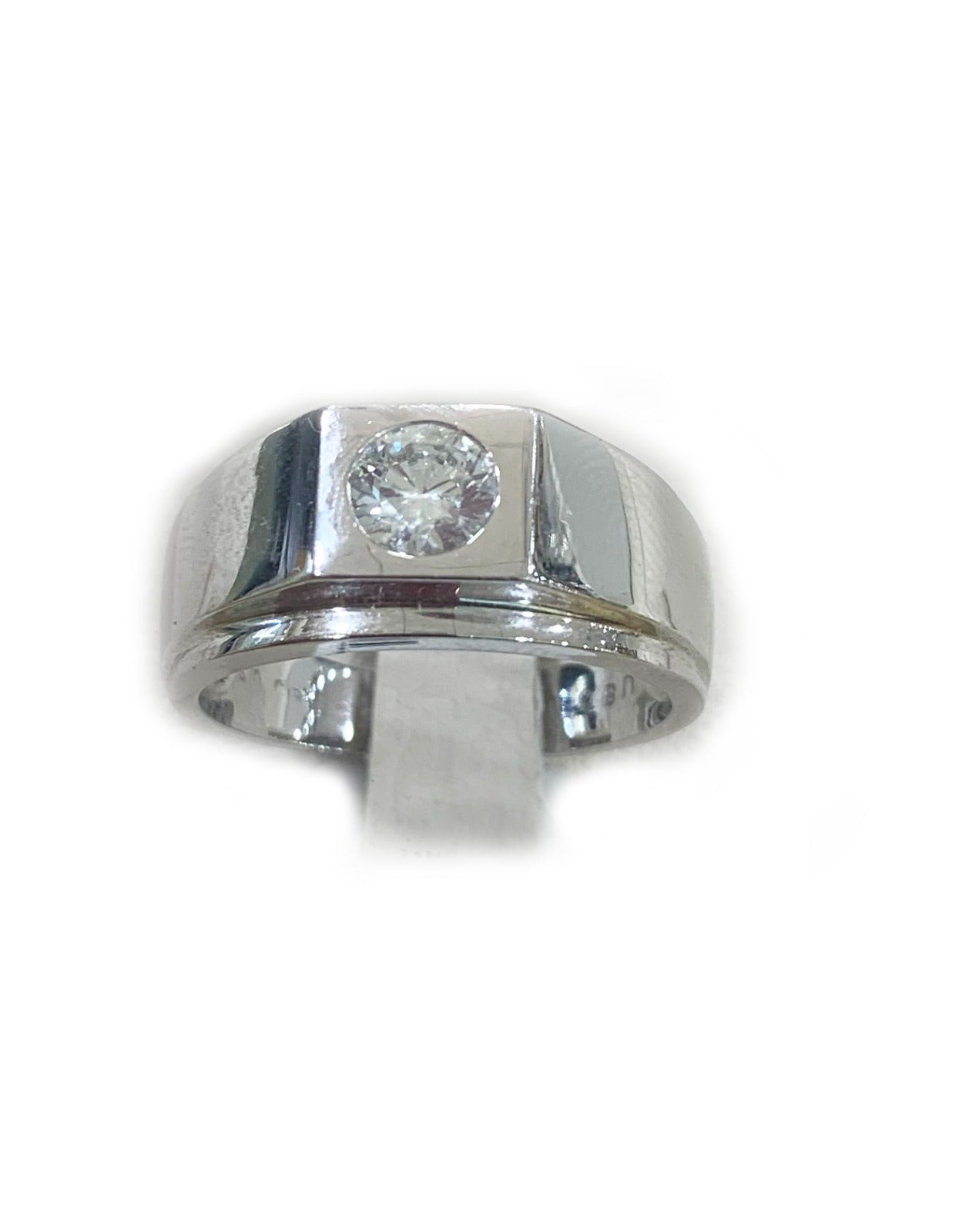 14k White Gold Mens Diamond Ring
