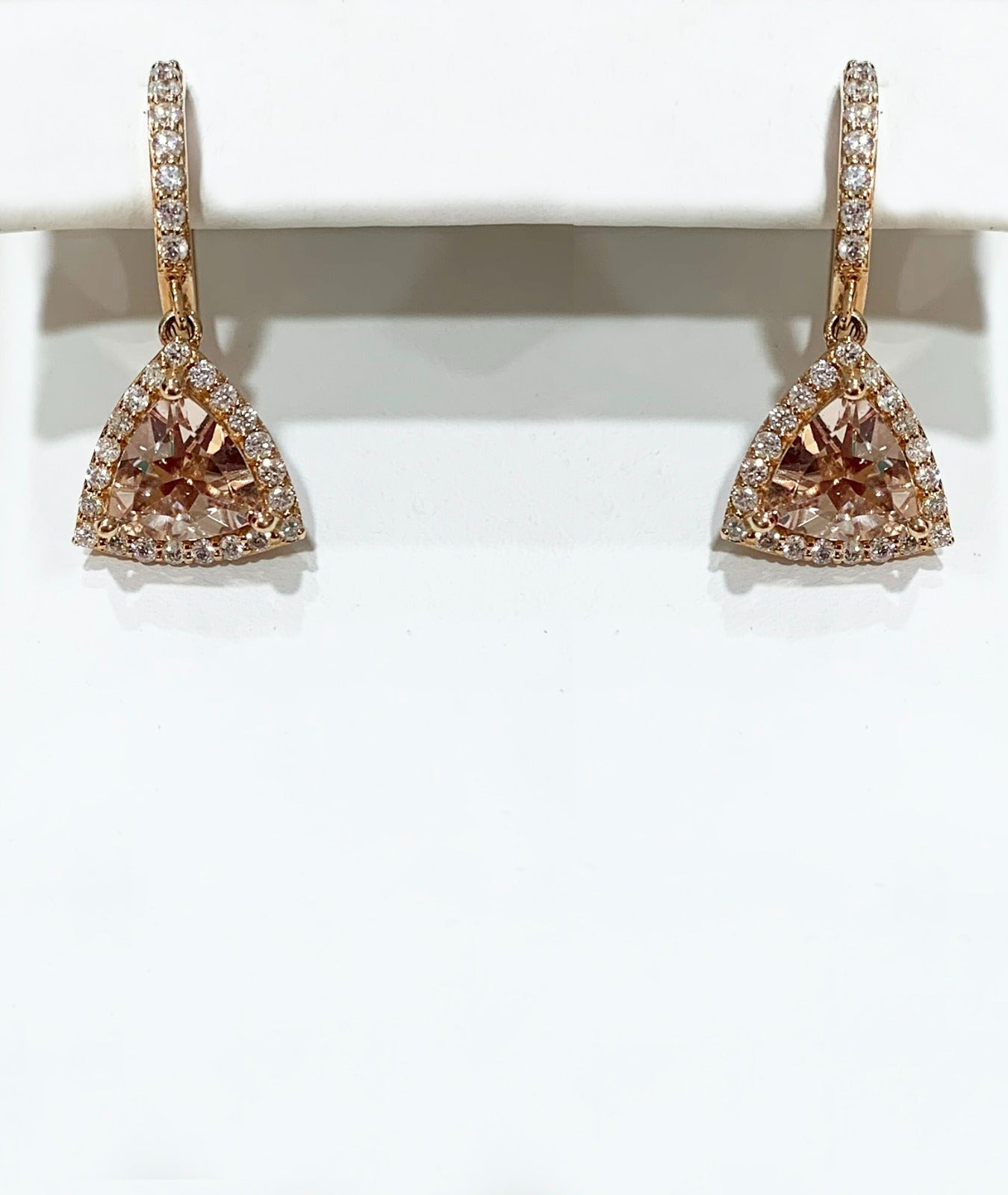 14k Rose Gold Morganite Earrings