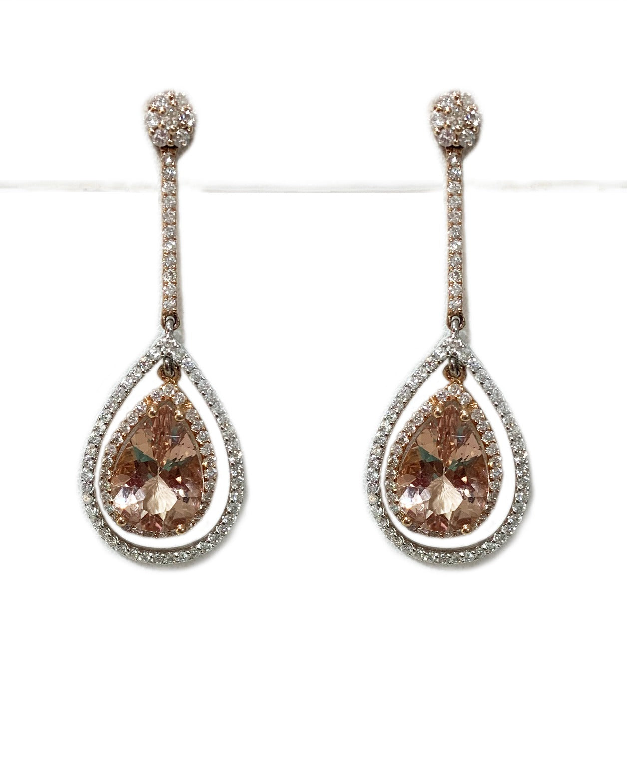 14k Rose Gold Morganite Earrings