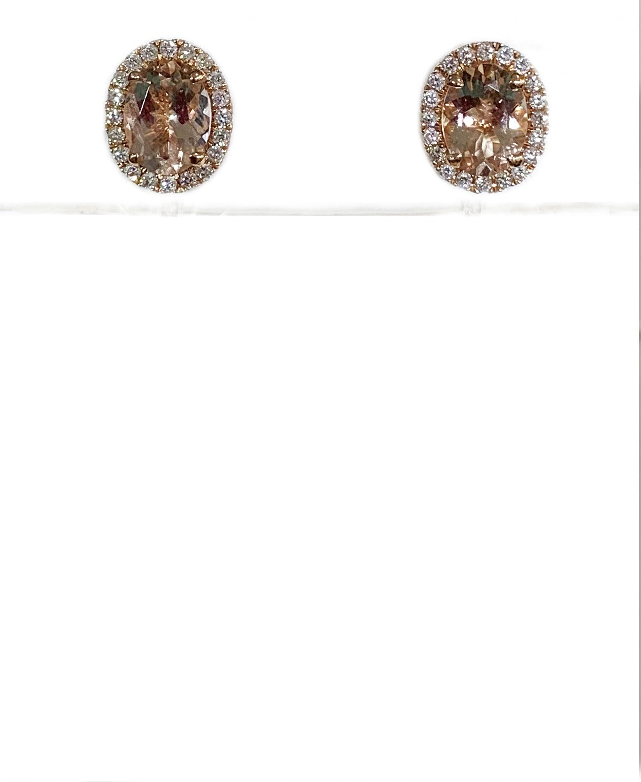 14k Rose Gold Morganite Earrings