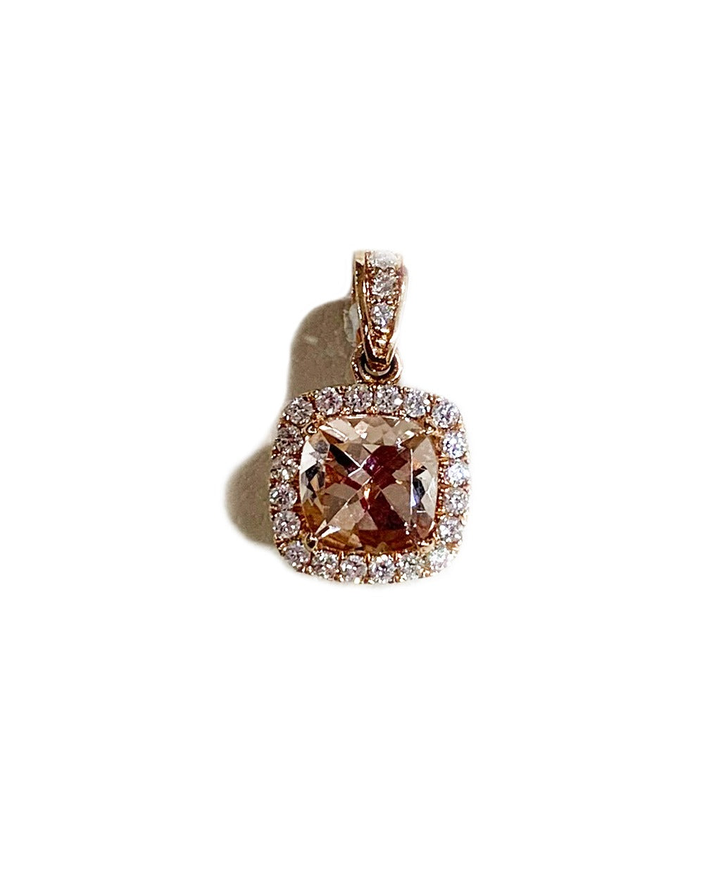14k Rose Gold Morganite Pendant