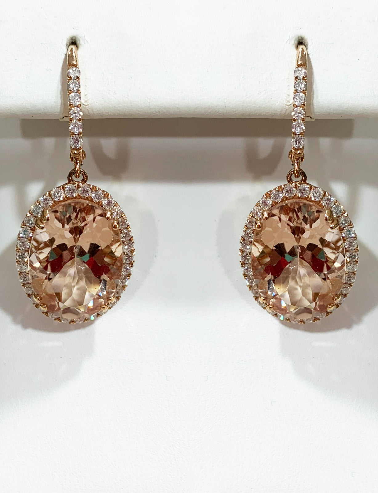 14k Rose Gold Morganite Earrings