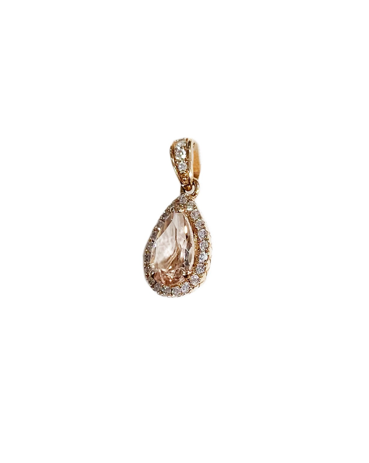 14k Rose Gold Morganite Pendant