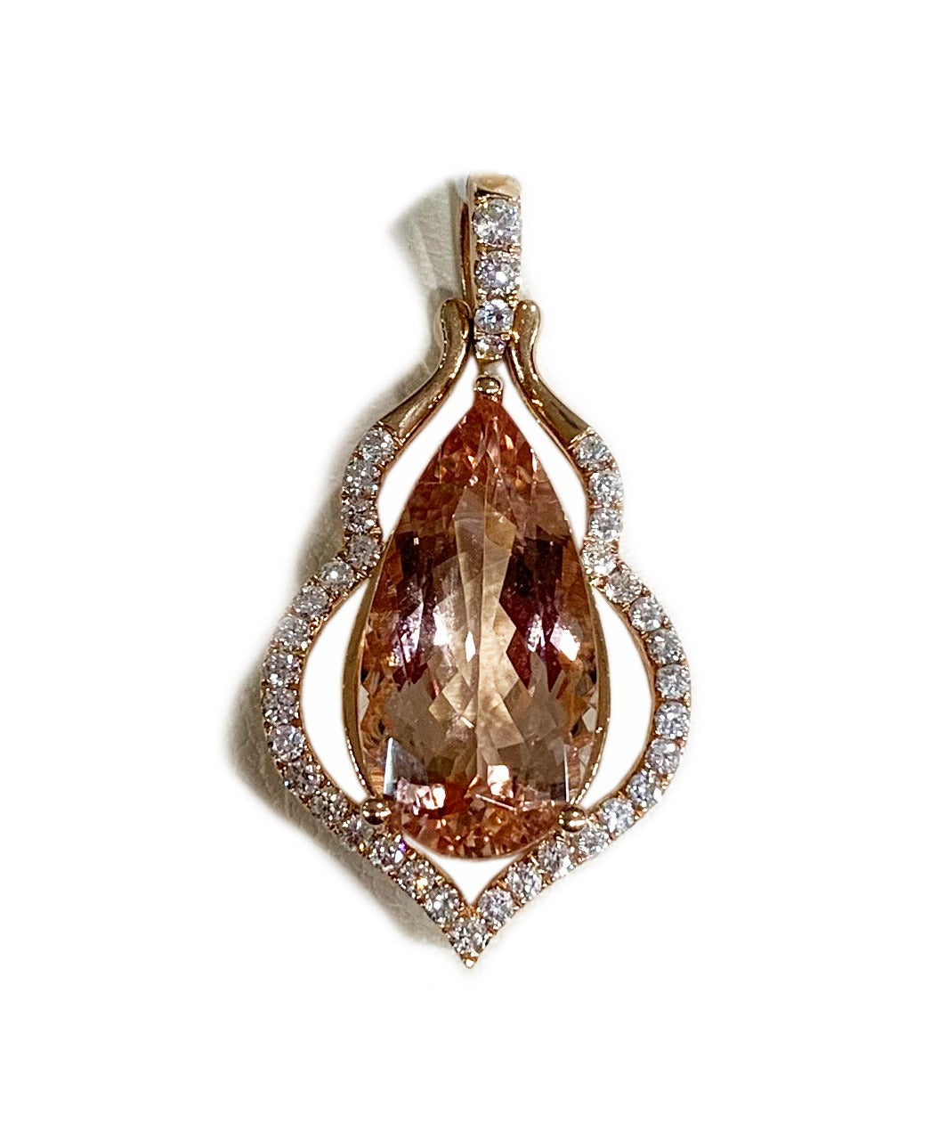 14k Rose Gold Morganite Pendant