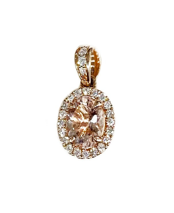 14k Rose Gold Morganite Pendant