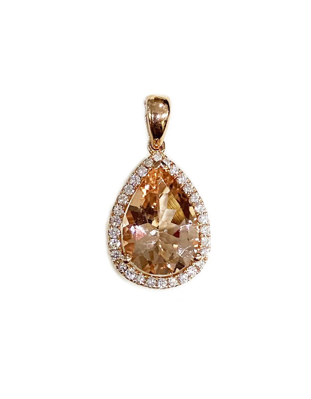 14k Rose Gold Morganite Pendant