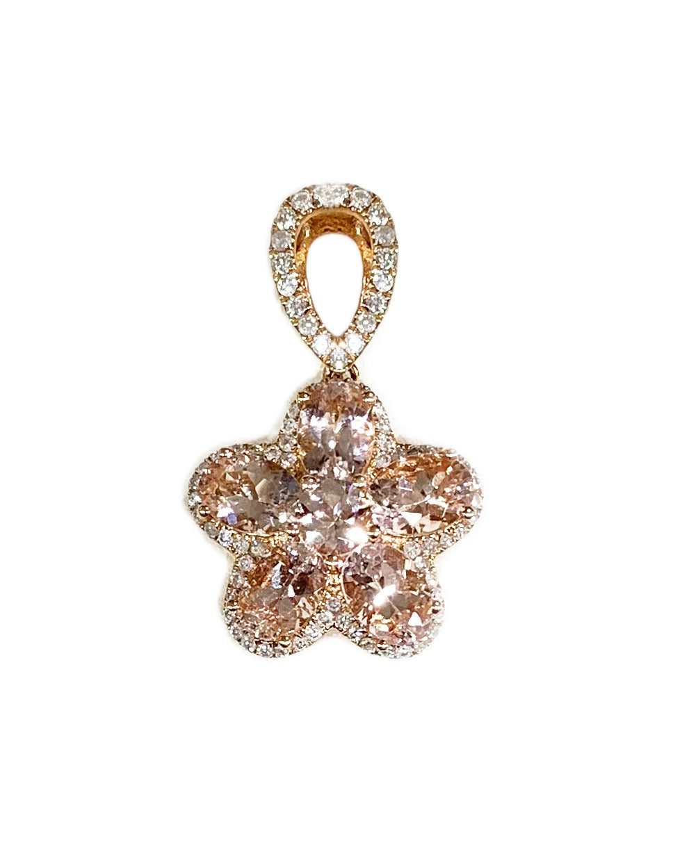 14k Rose Gold Morganite Pendant
