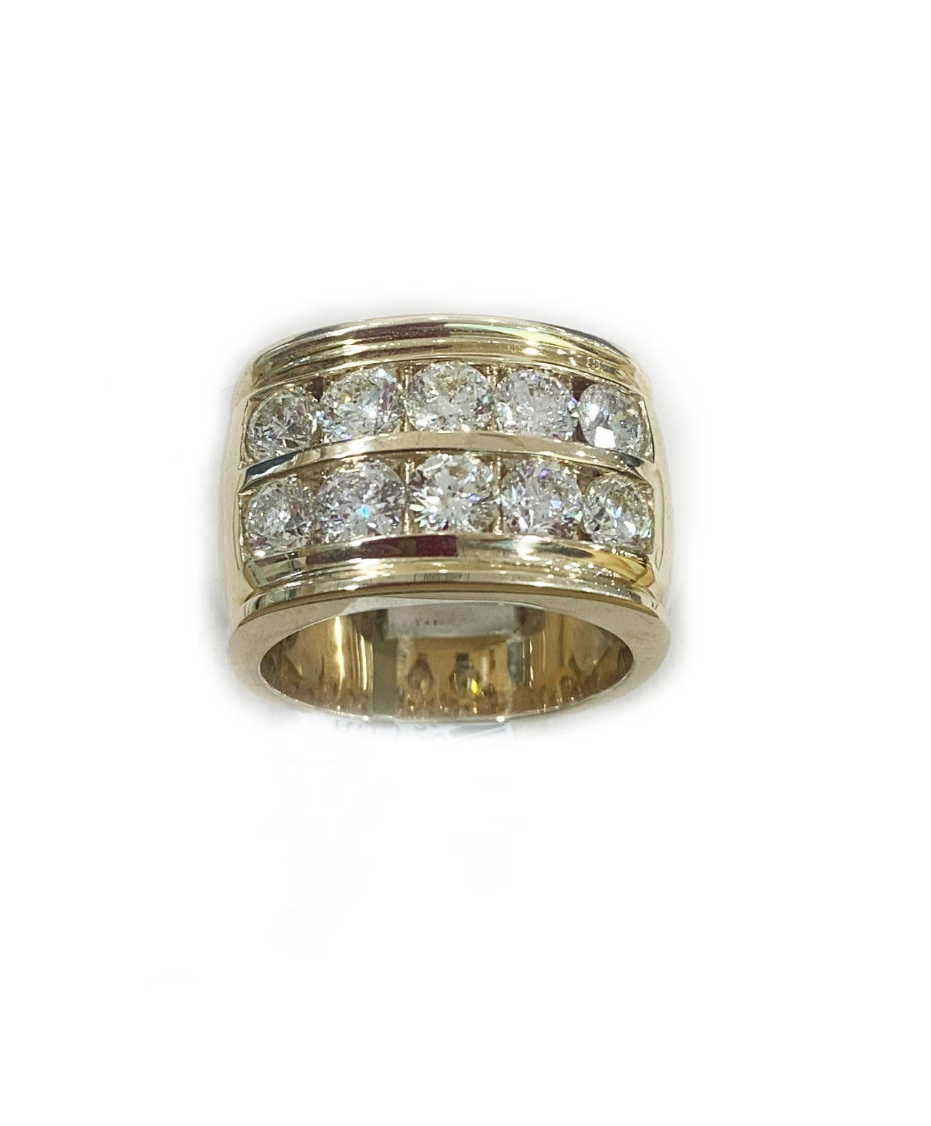 14k Yellow Gold Mens Diamond Ring