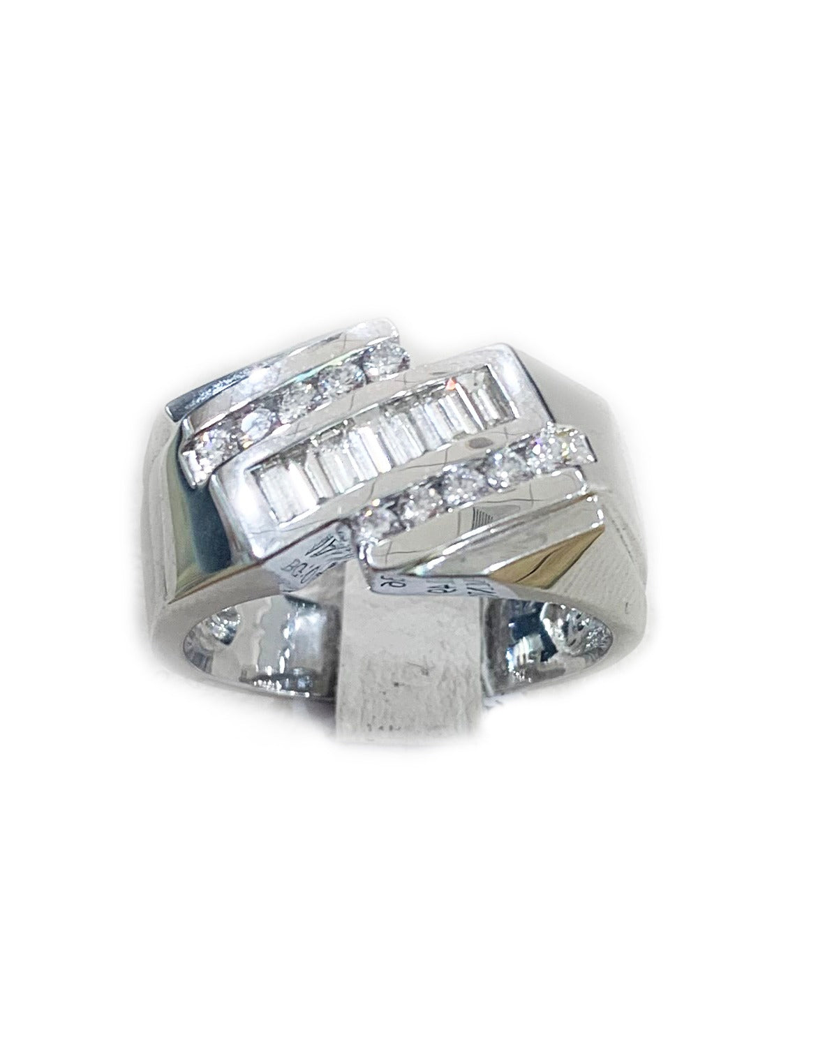 14k White Gold Mens Diamond Ring