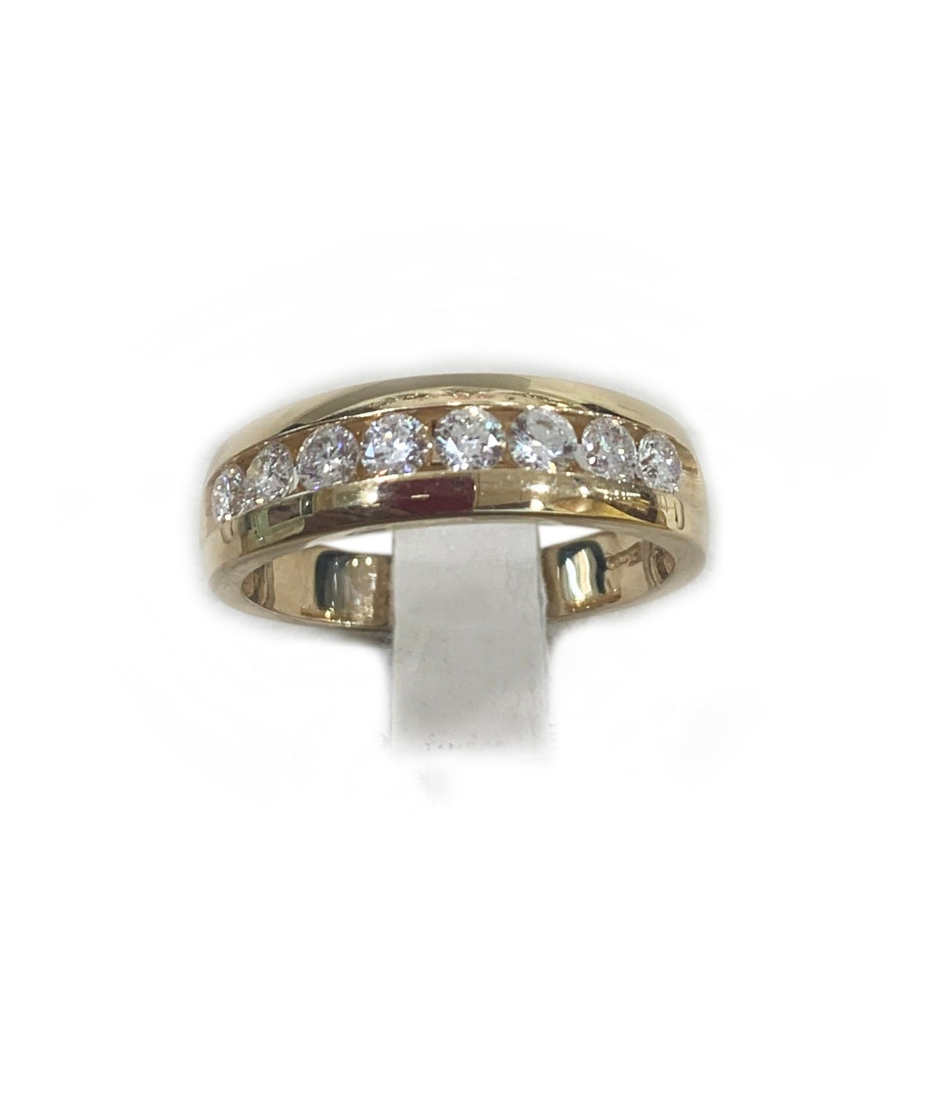 14k Yellow Gold Mens Diamond Band