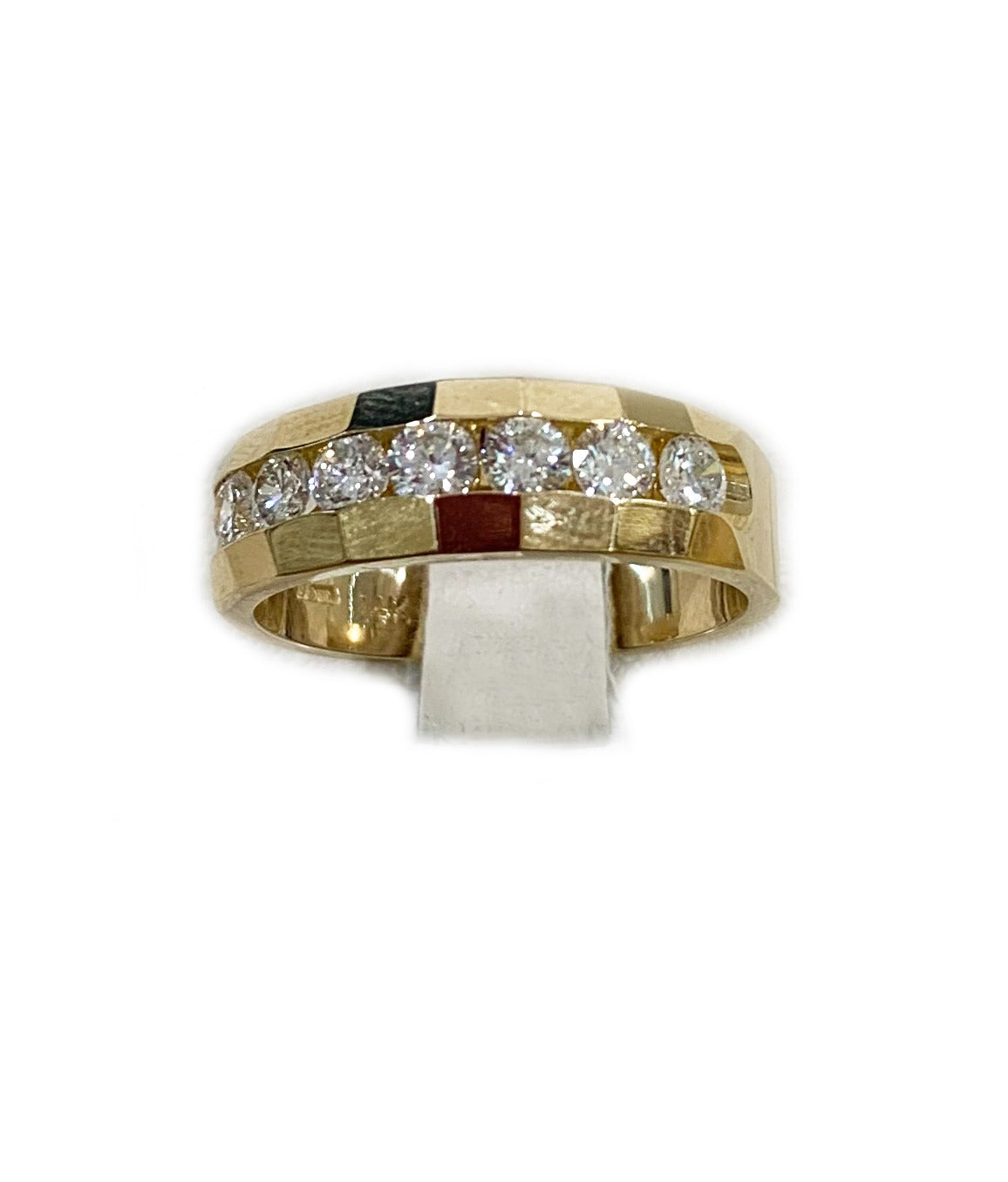 14k Yellow Gold Mens Diamond Band