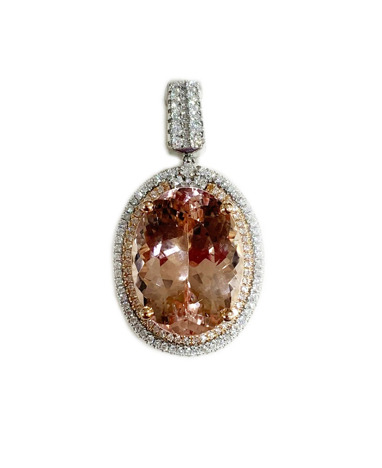 14k Rose Gold Morganite Pendant