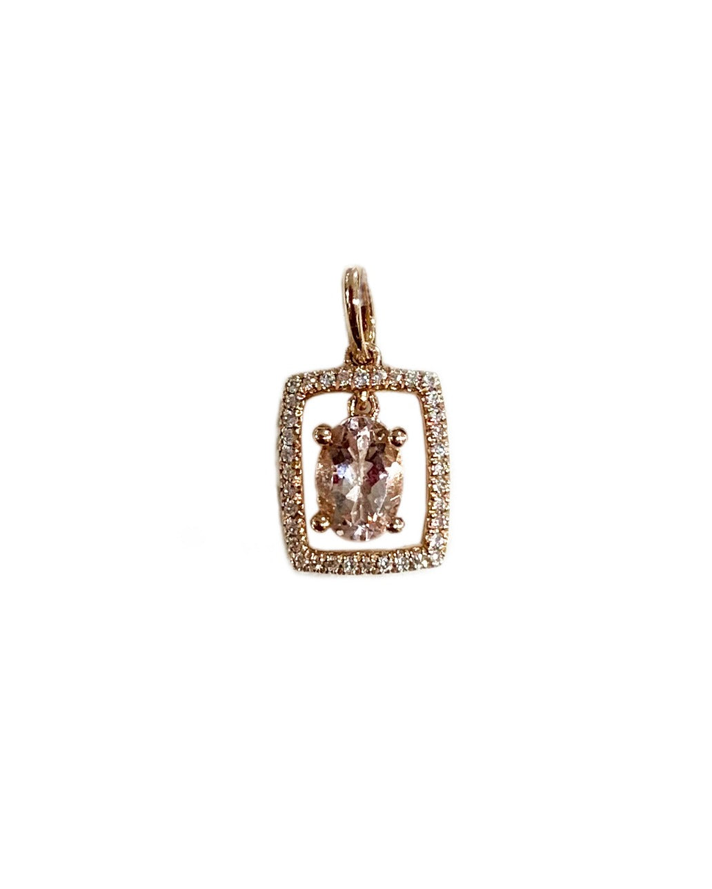 14k Rose Gold Morganite Pendant