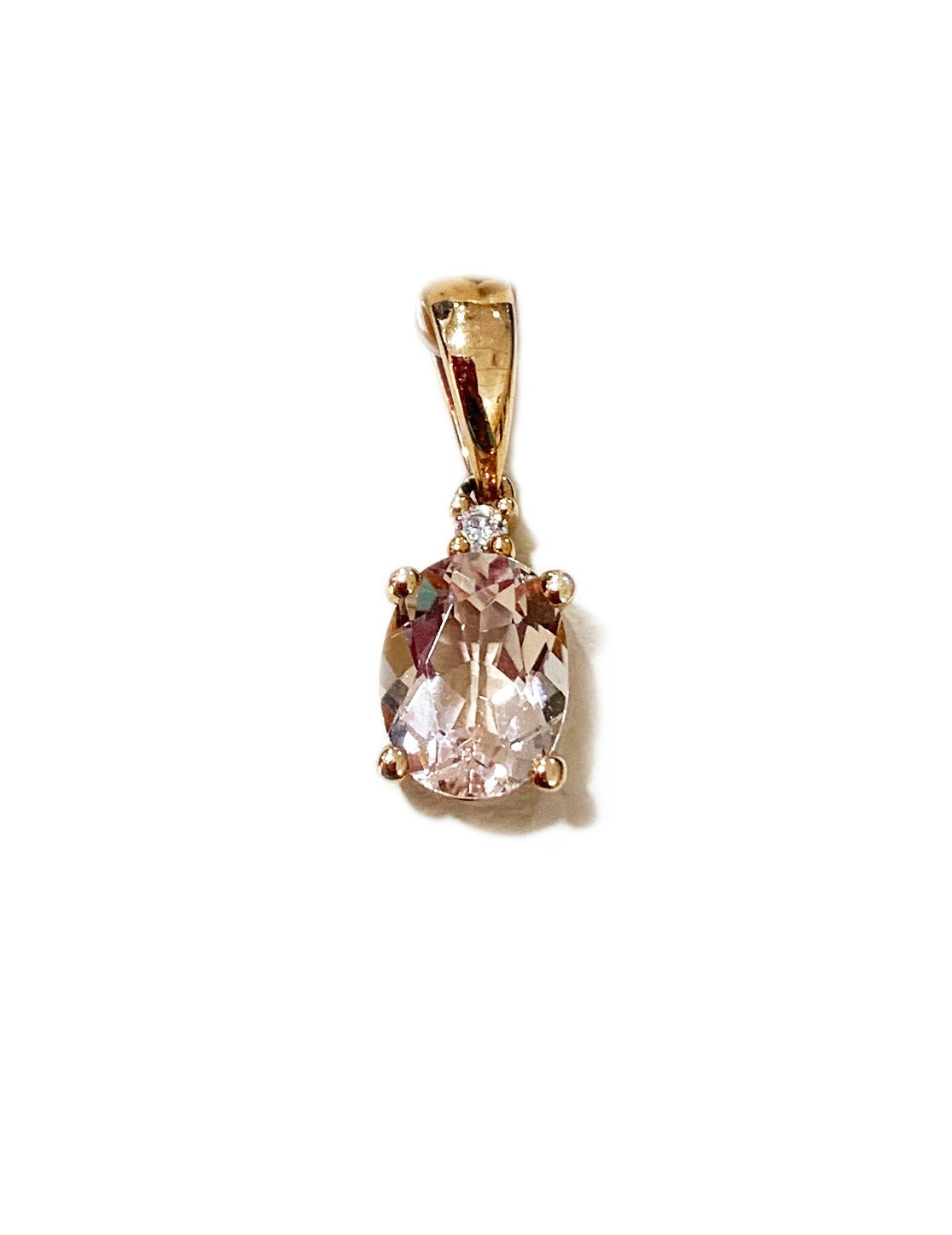 14k Rose Gold Morganite Pendant