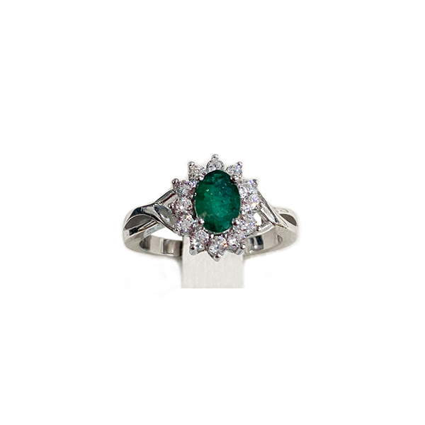 Sterling Silver Emerald Ring