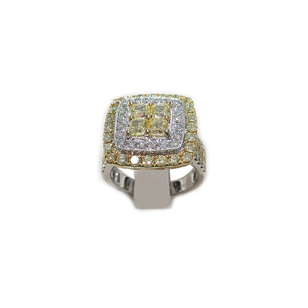 14k Two Tone Yellow Diamond Ring