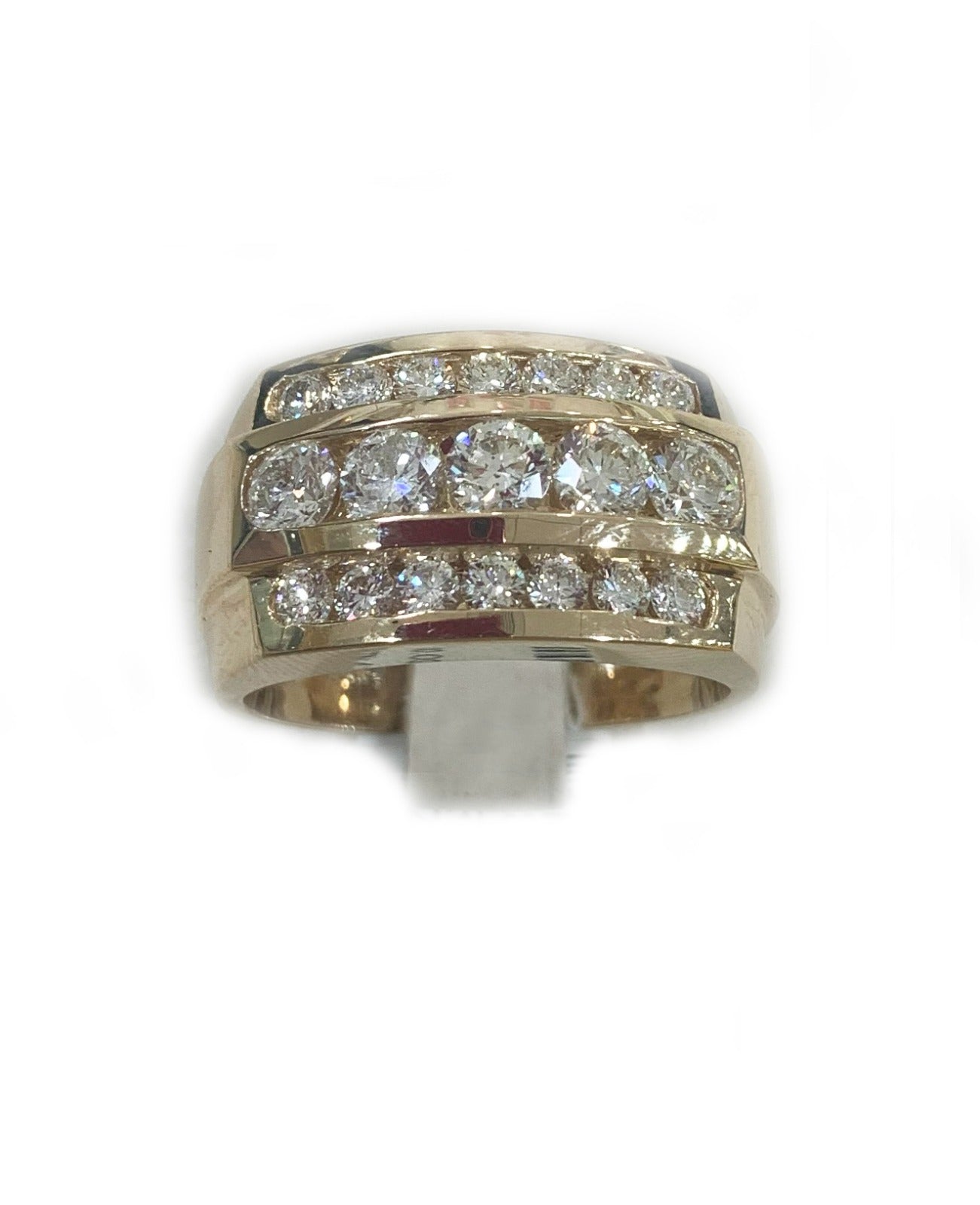 14k Yellow Gold Mens Diamond Ring