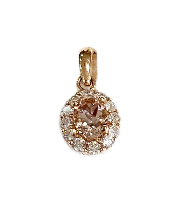 14k Rose Gold Morganite Pendant